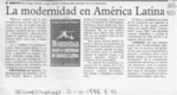 La Modernidad en América Latina  [artículo].