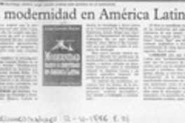 La Modernidad en América Latina  [artículo].