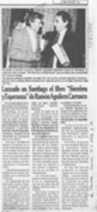 Lanzado en Santiago el libro "Siembra y esperanza" de Ramón Aguilera Carrasco  [artículo].