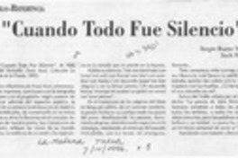 "Cuando todo fue silencio"  [artículo] Sergio Bueno Venegas.