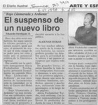 El suspenso de un nuevo libro  [artículo] Eduardo Henríquez O.