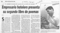Empresario hotelero presenta su segundo libro de poemas  [artículo].