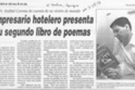 Empresario hotelero presenta su segundo libro de poemas  [artículo].