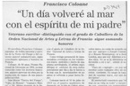 "Un Día volveré al mar con el espíritu de mi padre"  [artículo].