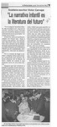 "La Narrativa infantil es literatura del futuro"  [artículo].