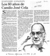 Los 80 años de Camilo José Cela  [artículo] Lautaro Robles.