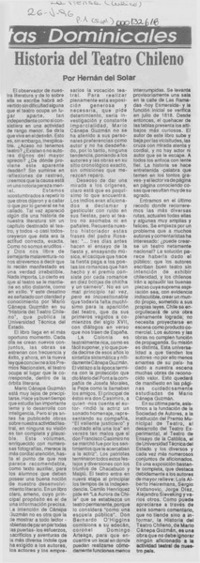 Historia del teatro chileno