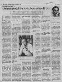 "Existen prejuicios hacia la novela policial"  [artículo] Jorge Abasolo Aravena.