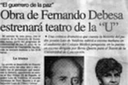 Obra de Fernando Debesa estrenará teatro de la "U"
