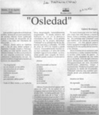 "Osledad"  [artículo] Gabriel Rodríguez.