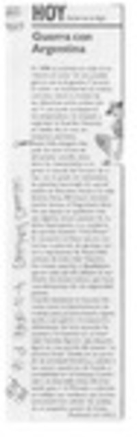 Guerra con Argentina  [artículo] Daniel de la Vega.
