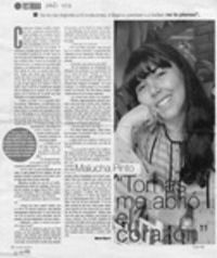 Malucha Pinto, "Tomás me abrió el corazón"  [artículo] Mónica Rojas R.
