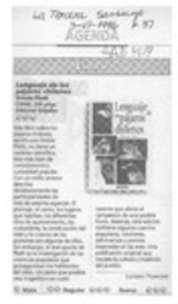 Lenguaje de los pájaros chilenos  [artículo] Lilioska Yankovic.