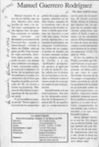 Manuel Guerrero Rodríguez  [artículo] Juan Gabriel Araya.