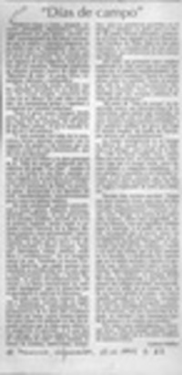 "Días de campo"  [artículo] Lautaro Robles.