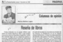 Reseña de libros  [artículo] Marino Muñoz Lagos.