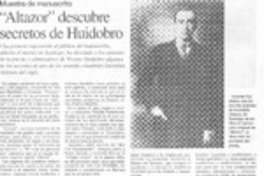 "Altazor" descubre secretos de Huidobro