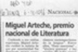 Miguel Arteche, premio nacional de literatura  [artículo] Leticia Soto.