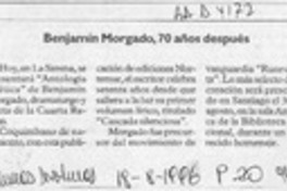 Benjamín Morgado, 70 años después  [artículo].