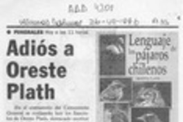 Adiós a Oreste Plath  [artículo].