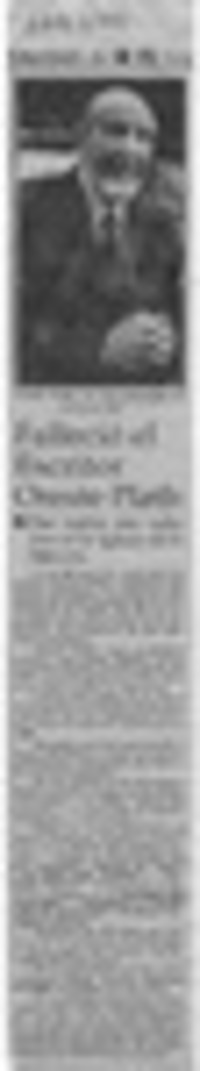 Falleció el escritor Oreste Plath  [artículo].