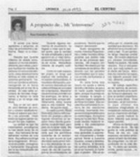 A propósito de -- mi "introverso"  [artículo] Rosa González Baeza.