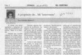 A propósito de -- mi "introverso"  [artículo] Rosa González Baeza.