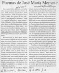 Poemas de José María Memet  [artículo] Jaime Miguel Gómez Rogers.