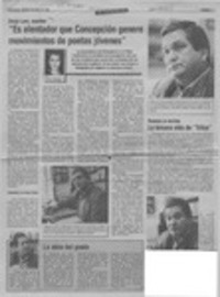 "Es alentador que Concepción genere movimientos de poetas jóvenes"  [artículo] Carola Venegas.