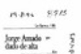 Jorge amado dado de alta  [artículo].