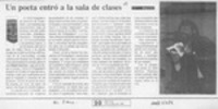 Un poeta entró a la sala de clases  [artículo] Hugo Cruz.