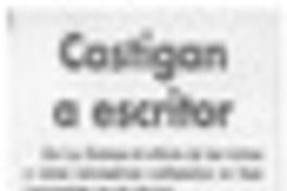 Castigan a escritor  [artículo] Perry.