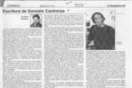 Escritura de Gonzalo Contreras  [artículo] Oscar Gacitúa.