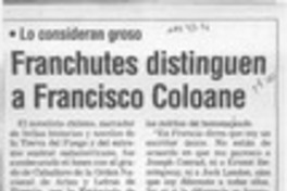 Franchutes distinguen a Francisco Coloane  [artículo].