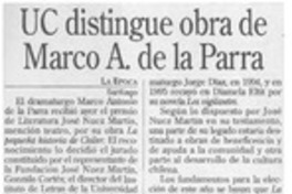 UC distingue obra de Marco A. de la Parra