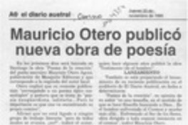 Mauricio Otero publicó nueva obra de poesía  [artículo].