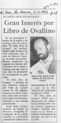 Gran interés por libro de ovallino  [artículo].
