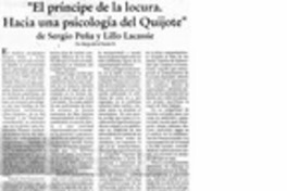"El príncipe de la locura, hacia una psicología del Quijote"