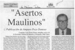 "Asertos maulinos"  [artículo] Luis Flores Sierra.