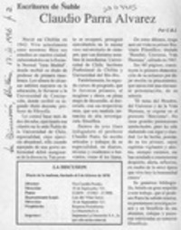 Claudio Parra Alvarez  [artículo] C. R. I.