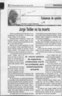 Jorge Teillier no ha muerto  [artículo] Ernesto Livacic Gazzano.