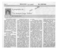 Por siempre Jorge Teillier  [artículo] Rosa González Baeza.