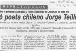 Murió poeta chileno Jorge Teillier  [artículo].