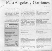 Para ángeles y gorriones  [artículo] Jordi Lloret.