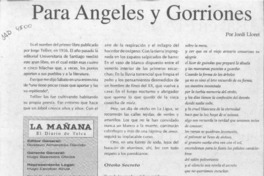 Para ángeles y gorriones  [artículo] Jordi Lloret.