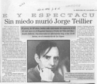 Sin miedo murió Jorge Teillier  [artículo].