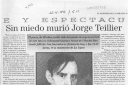 Sin miedo murió Jorge Teillier  [artículo].