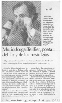 Murió Jorge Teillier, poeta del lar y de las nostalgias  [artículo].