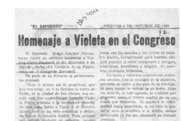 Homenaje a Violeta en el Congreso  [artículo].