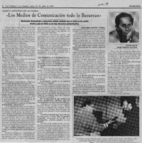 "Los medios de comunicación todo lo basurean"  [artículo] Jorge Abasolo Aravena.